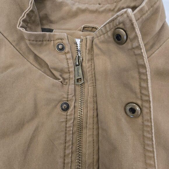 Wenven Jacket Mens Medium Khaki Field Military Utility Zip Snap Lined Canvas - Picture 4 of 15